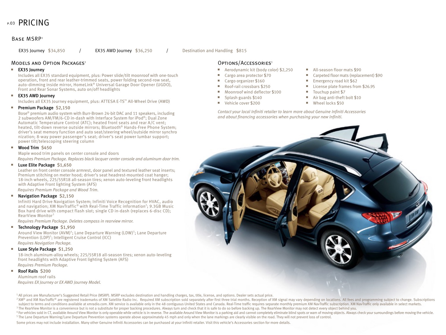 2008 Infiniti EX Brochure Page 2